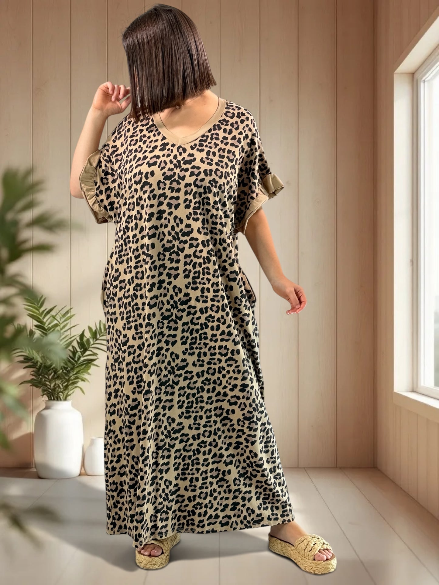 PAMPA - ROBE LONGUE LEOPARD JUSQU'A LA TAILLE 50/52