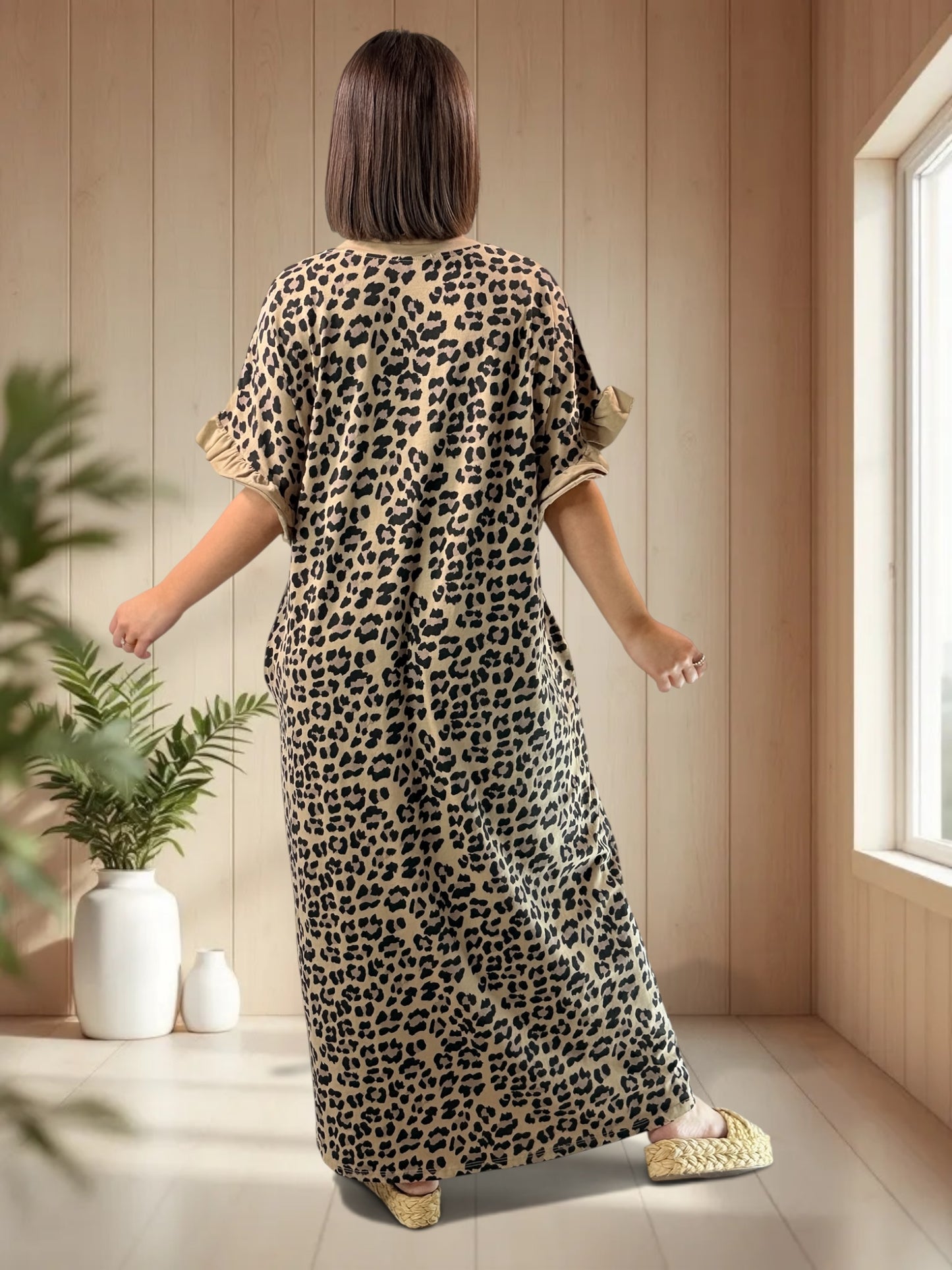 PAMPA - ROBE LONGUE LEOPARD JUSQU'A LA TAILLE 50/52
