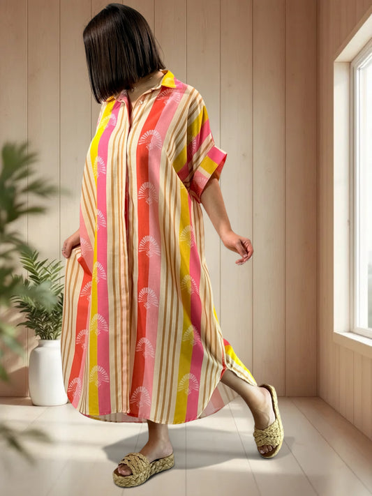 MIRANDA - ROBE A MOTIF JUSQU'A LA TAILLE 52