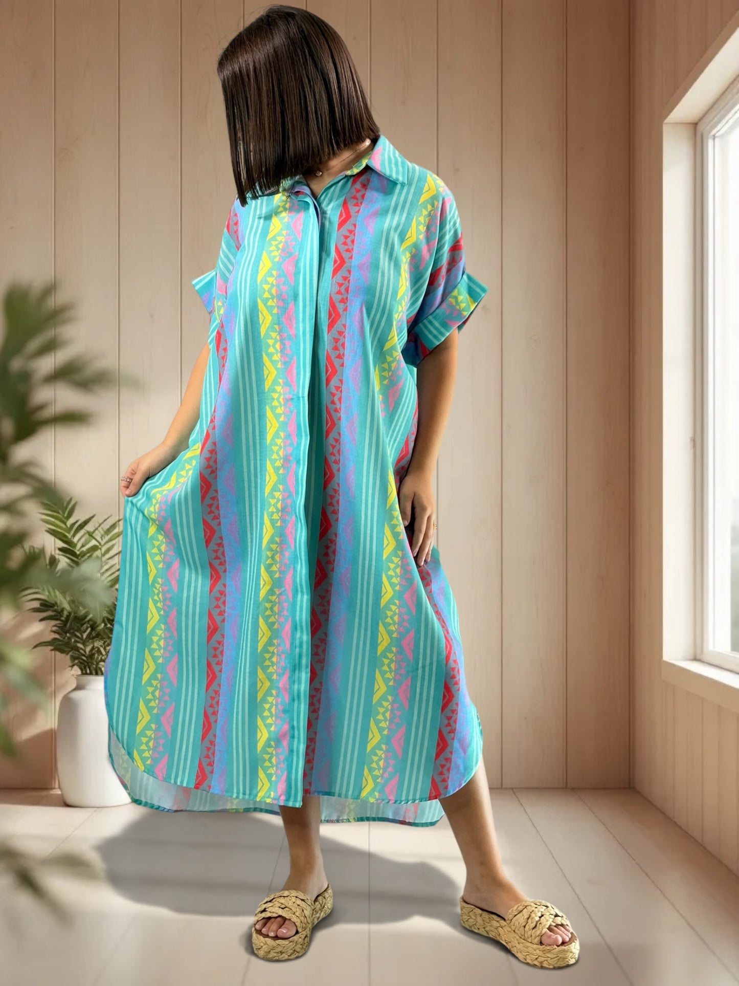 MIRANDA - ROBE A MOTIF JUSQU'A LA TAILLE 52