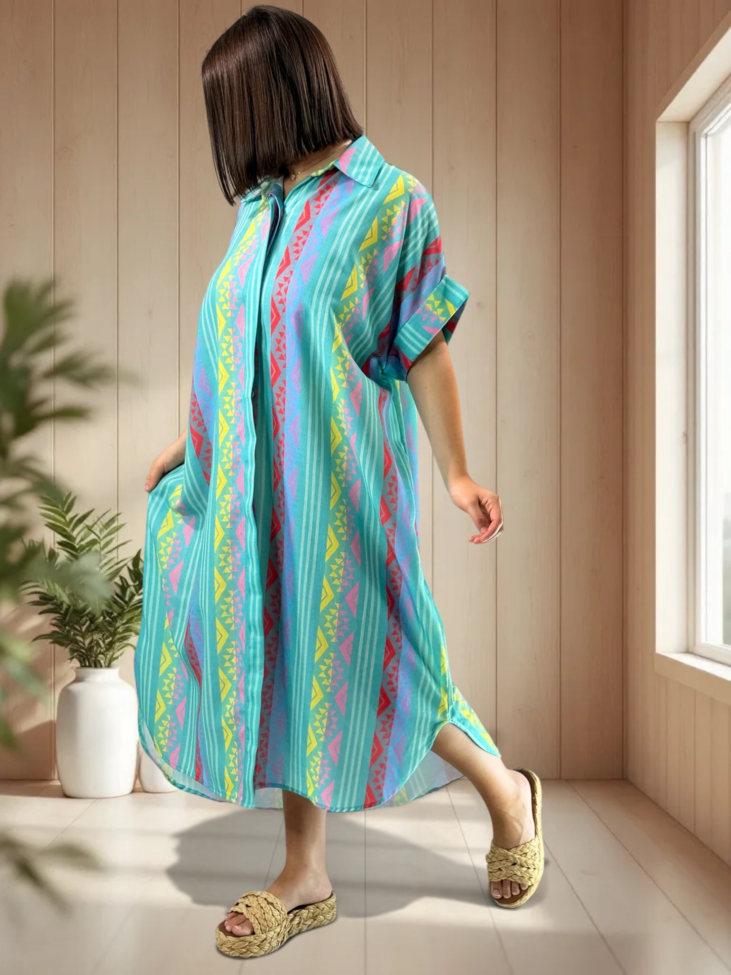 MIRANDA - ROBE A MOTIF JUSQU'A LA TAILLE 52