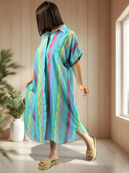 MIRANDA - ROBE A MOTIF JUSQU'A LA TAILLE 52
