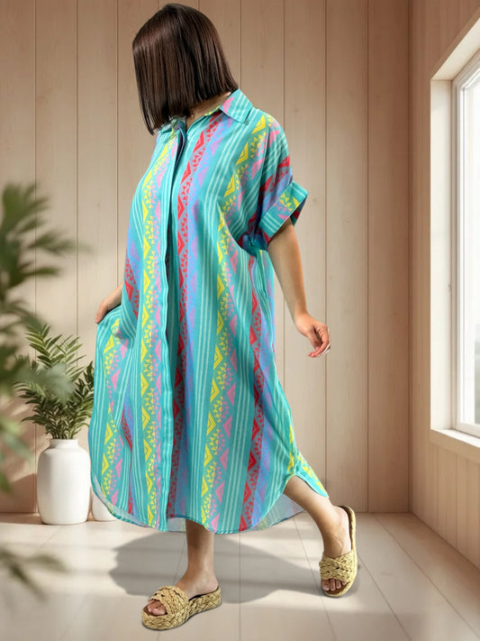 MIRANDA - ROBE A MOTIF JUSQU'A LA TAILLE 52