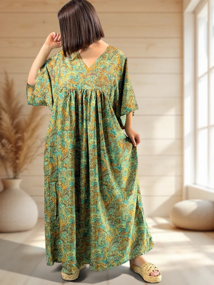 MATHILDA - ROBE LONGUE BOHEME SOIE JUSQU'A LA TAILLE 54