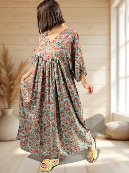 MATHILDA - ROBE LONGUE BOHEME SOIE JUSQU'A LA TAILLE 54
