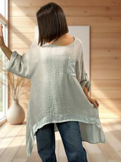 TIPHAINE  - TUNIQUE OVERSIZE BEIGE JUSQU'A LA TAILLE 48/50