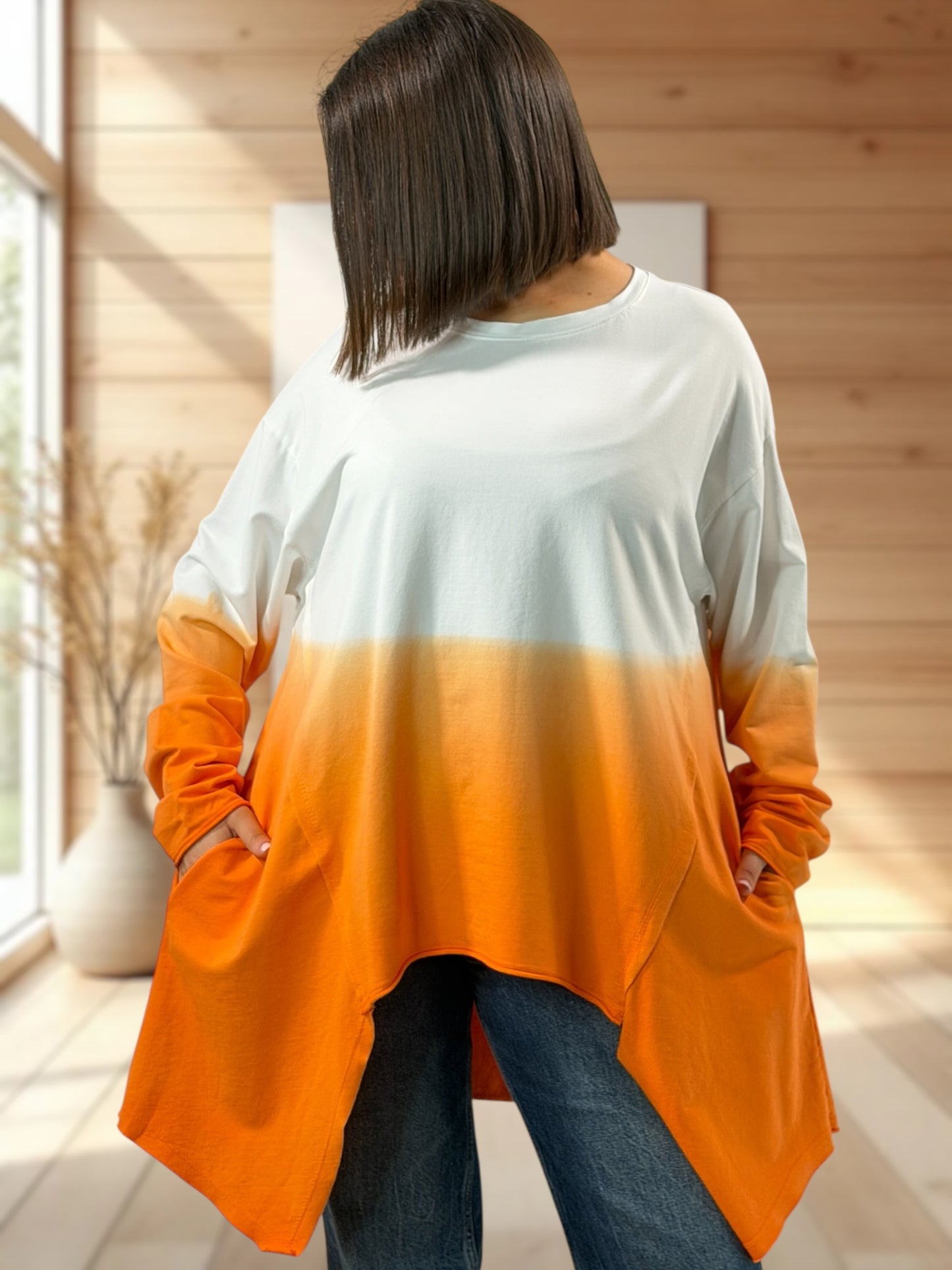 PRALIN - SWEAT ORANGE JUSQU'A LA TAILLE 54