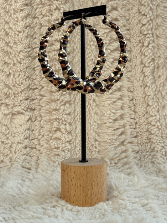 ZANZIBAR - BOUCLES D'OREILLES CREOLES LEOPARD