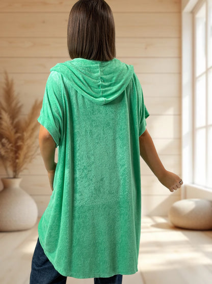 HOLIDAY  - TUNIQUE OVERSIZE VERTE EPONGE STRETCH JUSQU'A LA TAILLE 56/58