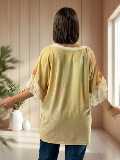 BISOU - TEE-SHIRT OVERSIZE FLUIDE SCINTILLANT JUSQU'A LA TAILLE 52