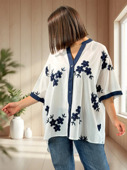 ROMEO - CHEMISE BRODEE JUSQU'A LA TAILLE 52