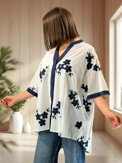 ROMEO - CHEMISE BRODEE JUSQU'A LA TAILLE 52