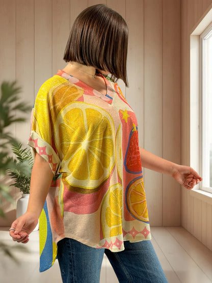 HELLO - TEE-SHIRT OVERSIZE FLUIDE SCINTILLANT JUSQU'A LA TAILLE 52