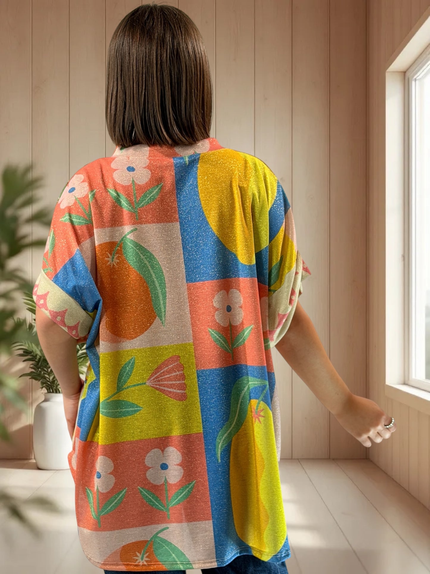 HELLO - TEE-SHIRT OVERSIZE FLUIDE SCINTILLANT JUSQU'A LA TAILLE 52