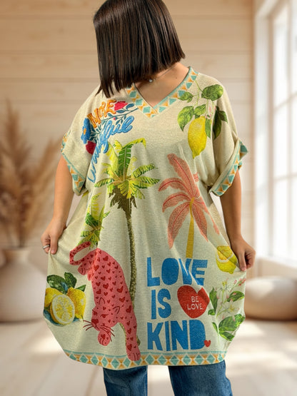DEBBY - TEE-SHIRT OVERSIZE FLUIDE SCINTILLANT JUSQU'A LA TAILLE 56