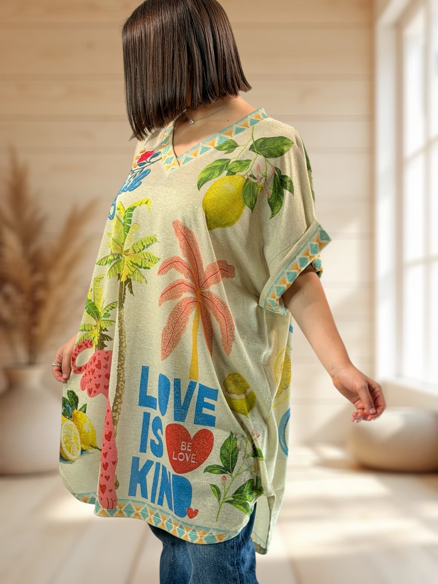 DEBBY - TEE-SHIRT OVERSIZE FLUIDE SCINTILLANT JUSQU'A LA TAILLE 56