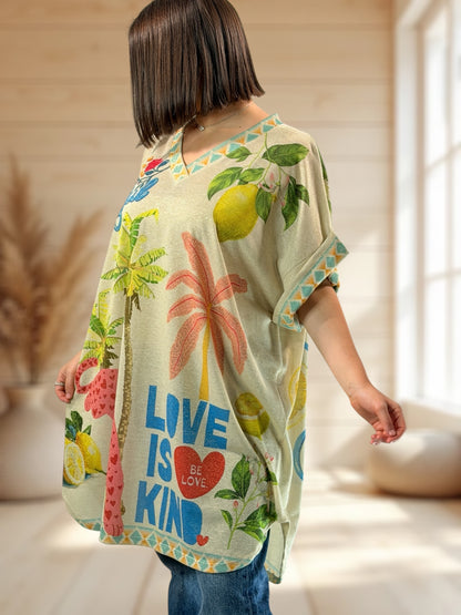 DEBBY - TEE-SHIRT OVERSIZE FLUIDE SCINTILLANT JUSQU'A LA TAILLE 56