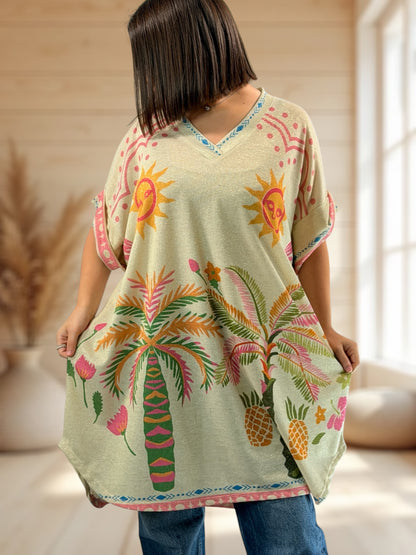 DEBBY - TEE-SHIRT OVERSIZE FLUIDE SCINTILLANT JUSQU'A LA TAILLE 56