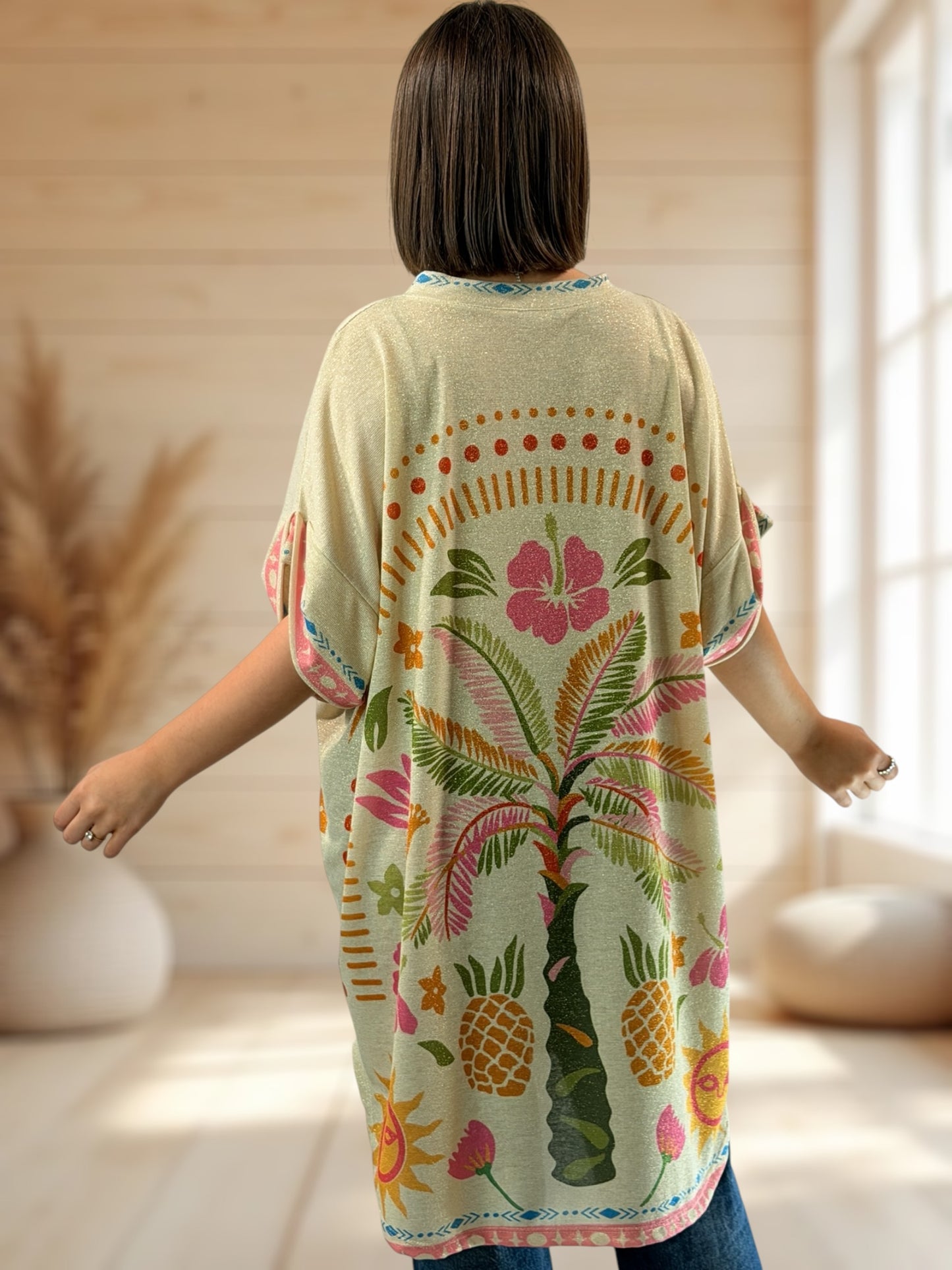 DEBBY - TEE-SHIRT OVERSIZE FLUIDE SCINTILLANT JUSQU'A LA TAILLE 56