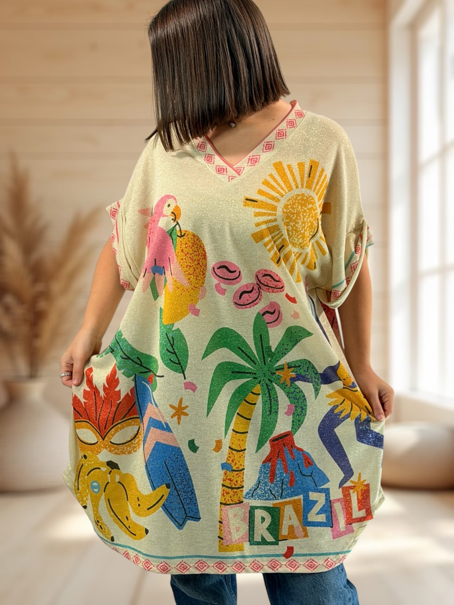 DEBBY - TEE-SHIRT OVERSIZE FLUIDE SCINTILLANT JUSQU'A LA TAILLE 56