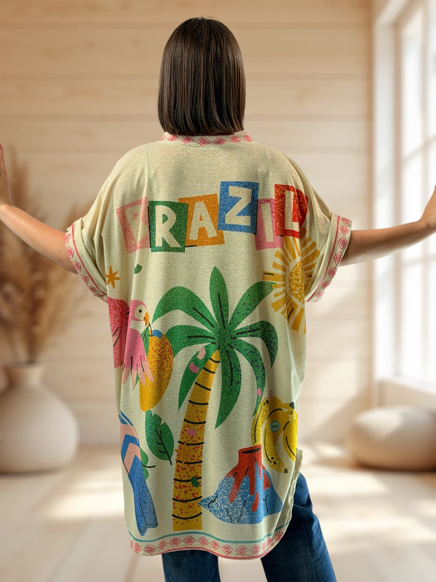 DEBBY - TEE-SHIRT OVERSIZE FLUIDE SCINTILLANT JUSQU'A LA TAILLE 56