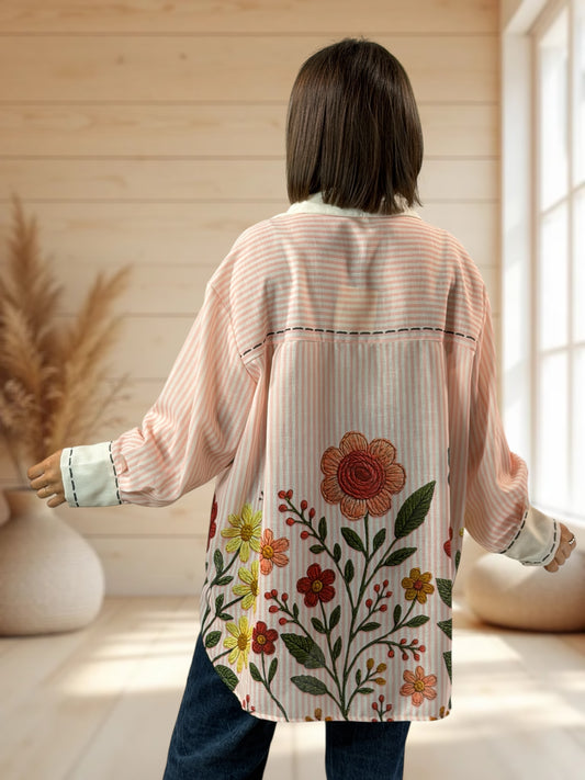 SUNSHINE - CHEMISE OVERSIZE A MOTIF JUSQU'A LA TAILLE 54