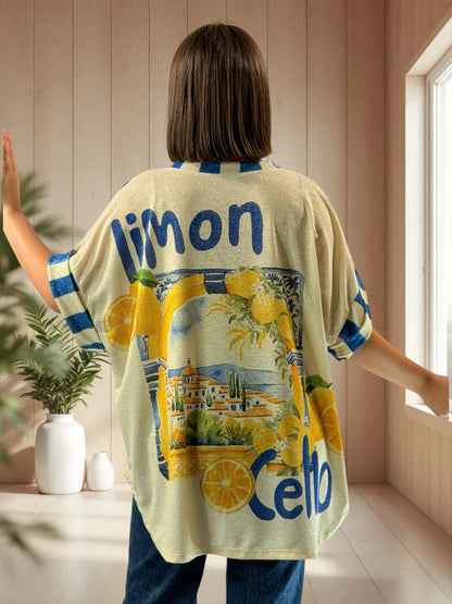 HELLO - TEE-SHIRT OVERSIZE FLUIDE SCINTILLANT JUSQU'A LA TAILLE 52