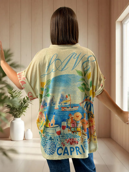 HELLO - TEE-SHIRT OVERSIZE FLUIDE SCINTILLANT JUSQU'A LA TAILLE 52