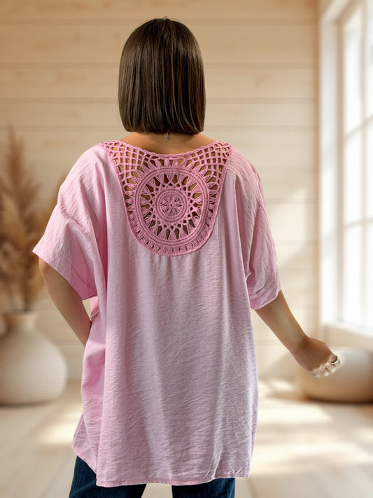 ATHENA  - TUNIQUE OVERSIZE ROSE JUSQU'A LA TAILLE 54