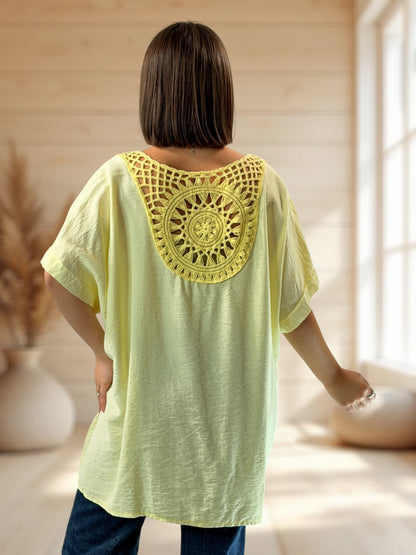 ATHENA  - TUNIQUE OVERSIZE JAUNE JUSQU'A LA TAILLE 54