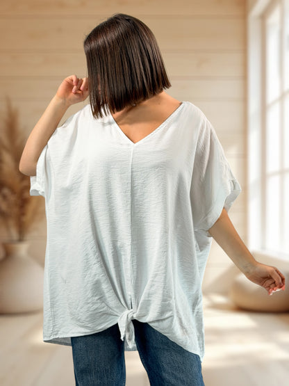ATHENA  - TUNIQUE OVERSIZE BLANCHE JUSQU'A LA TAILLE 54