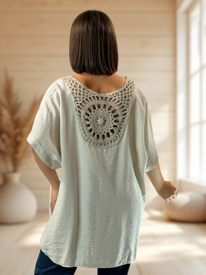 ATHENA  - TUNIQUE OVERSIZE BEIGE JUSQU'A LA TAILLE 54