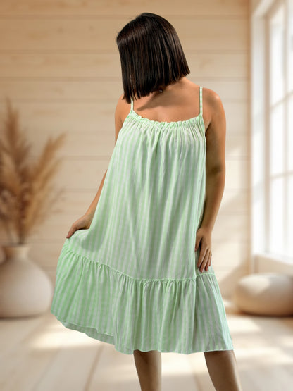 SAMBA  - TUNIQUE VICHY VERT JUSQU'A LA TAILLE 48