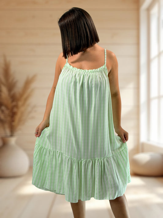 SAMBA  - TUNIQUE VICHY VERT JUSQU'A LA TAILLE 48