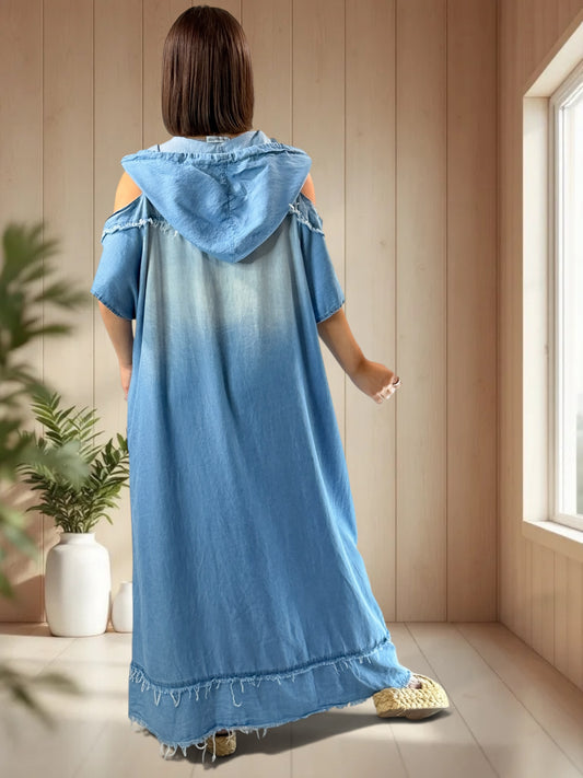 TALULLAH - ROBE LONGUE EN JEAN LYOCELL JUSQU'A LA TAILLE 52/54