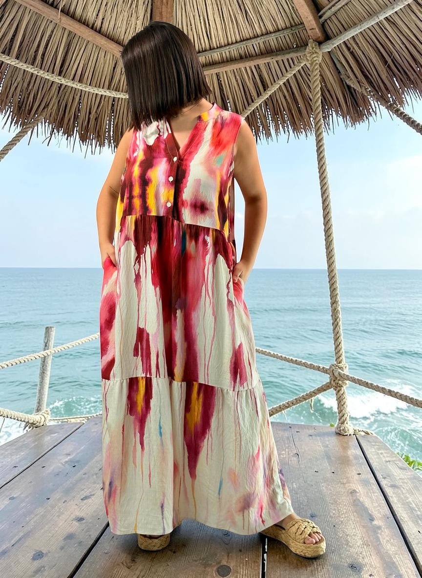 WOODSTOCK - ROBE LONGUE BOHEME JUSQU'A LA TAILLE 46