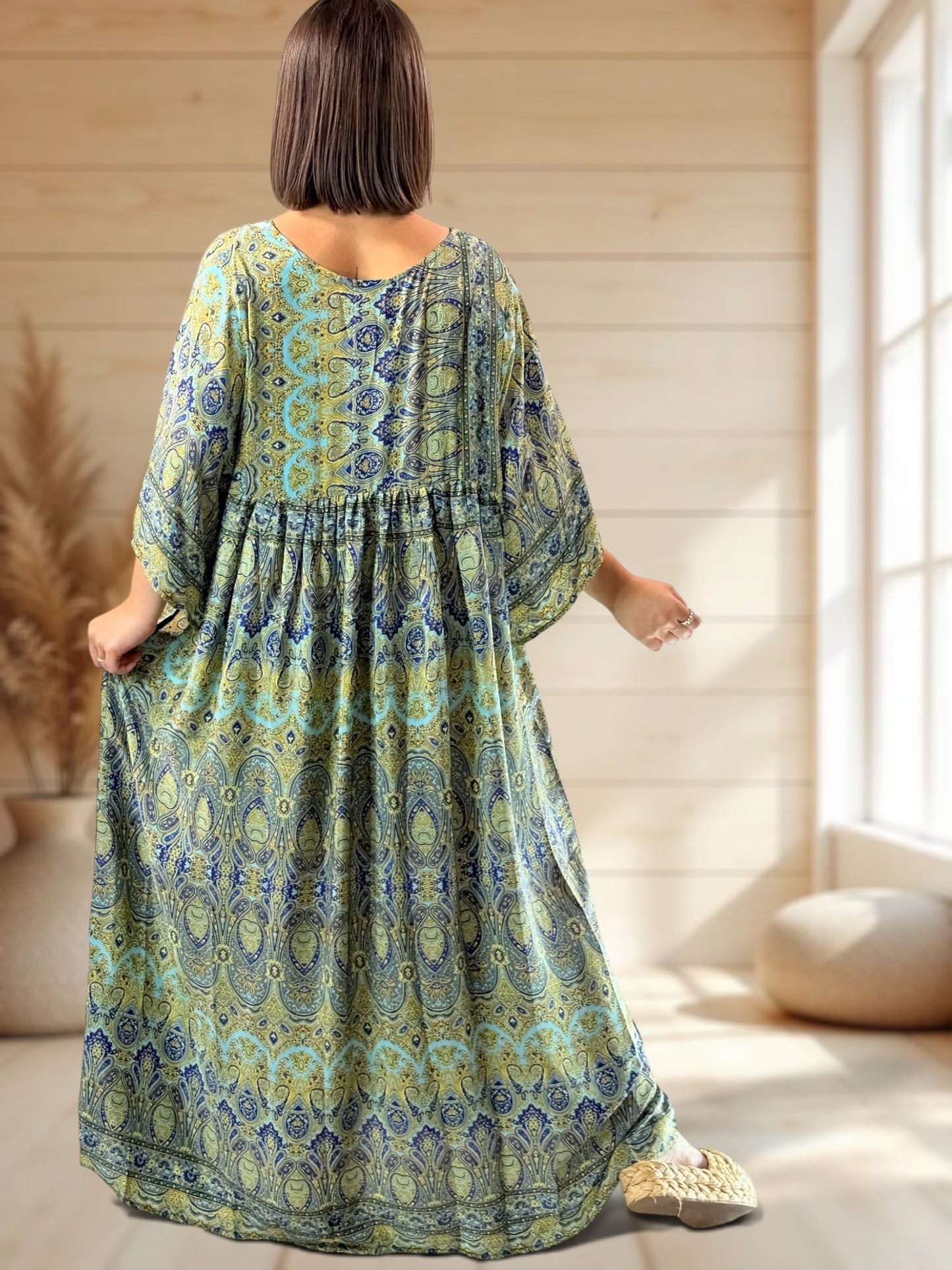 MATHILDA - ROBE LONGUE BOHEME SOIE JUSQU'A LA TAILLE 54