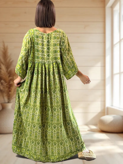 MATHILDA - ROBE LONGUE BOHEME SOIE JUSQU'A LA TAILLE 54