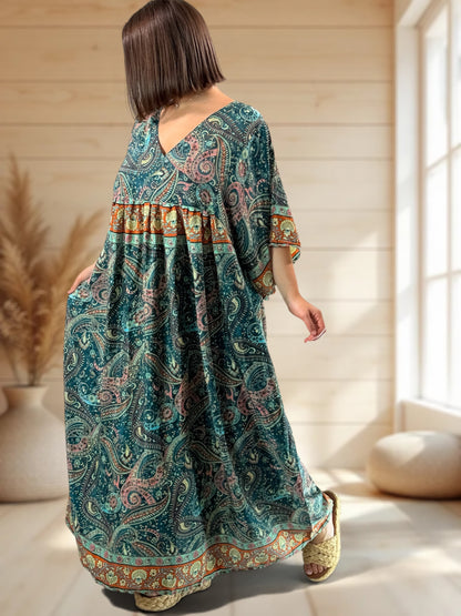 MATHILDA - ROBE LONGUE BOHEME SOIE JUSQU'A LA TAILLE 54