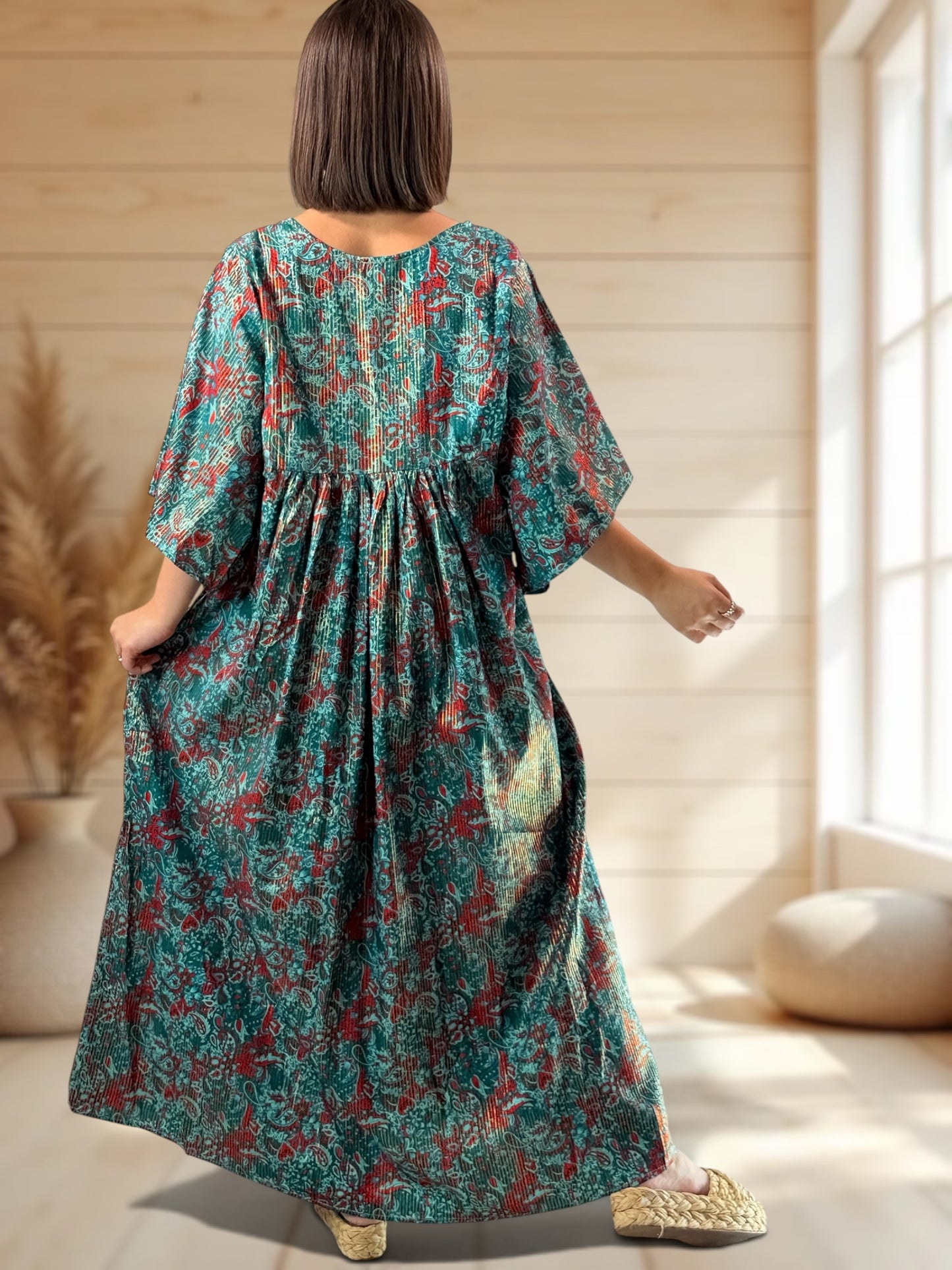 MATHILDA - ROBE LONGUE BOHEME SOIE JUSQU'A LA TAILLE 54