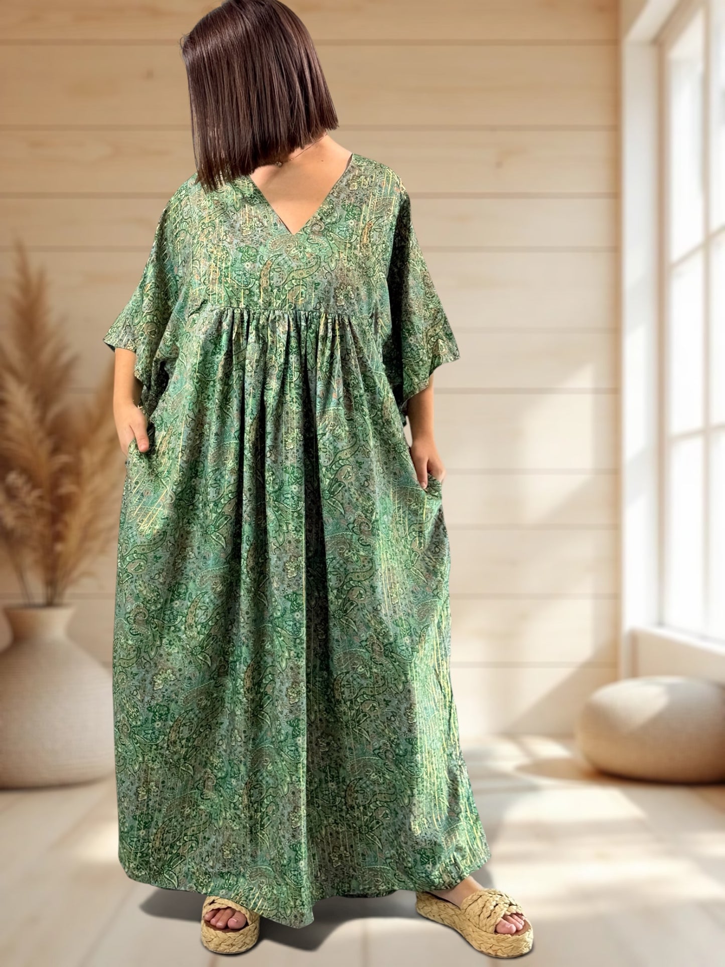 MATHILDA - ROBE LONGUE BOHEME SOIE JUSQU'A LA TAILLE 54