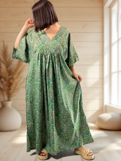 MATHILDA - ROBE LONGUE BOHEME SOIE JUSQU'A LA TAILLE 54