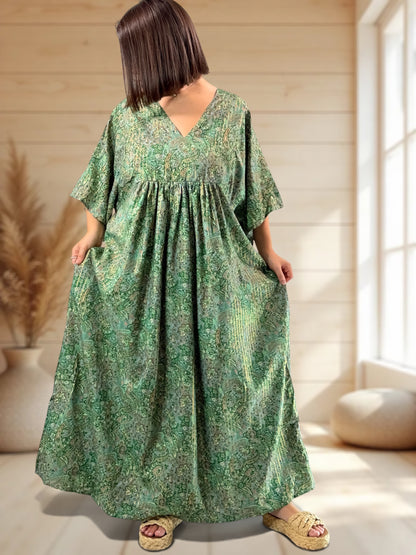 MATHILDA - ROBE LONGUE BOHEME SOIE JUSQU'A LA TAILLE 54