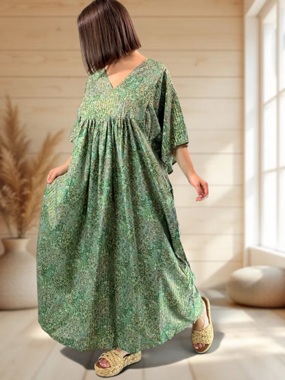 MATHILDA - ROBE LONGUE BOHEME SOIE JUSQU'A LA TAILLE 54