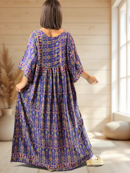 MATHILDA - ROBE LONGUE BOHEME SOIE JUSQU'A LA TAILLE 54