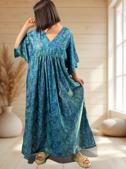 MATHILDA - ROBE LONGUE BOHEME SOIE JUSQU'A LA TAILLE 54