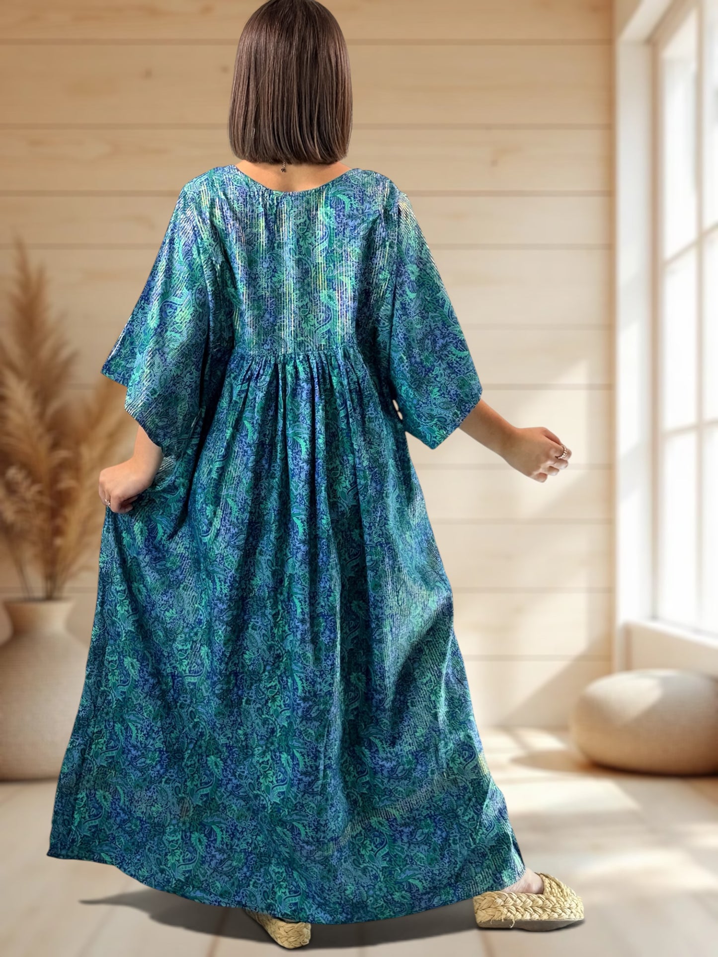 MATHILDA - ROBE LONGUE BOHEME SOIE JUSQU'A LA TAILLE 54