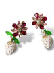 FRAISE - BOUCLES D'OREILLES AVEC STRASS