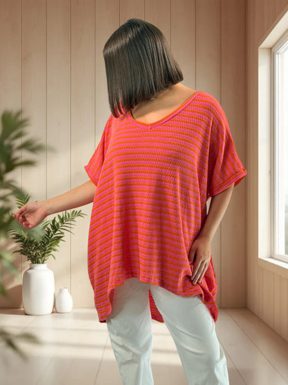 GOOD VIBES - T-SHIRT OVERSIZE EN MAILLE JUSQU'A LA TAILLE 60