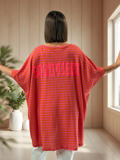 GOOD VIBES - T-SHIRT OVERSIZE EN MAILLE JUSQU'A LA TAILLE 60